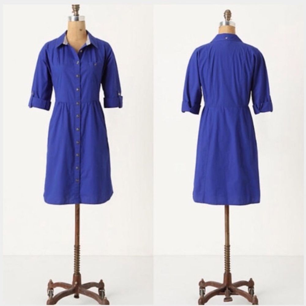 Anthro blue shirt dress (Odille brand)